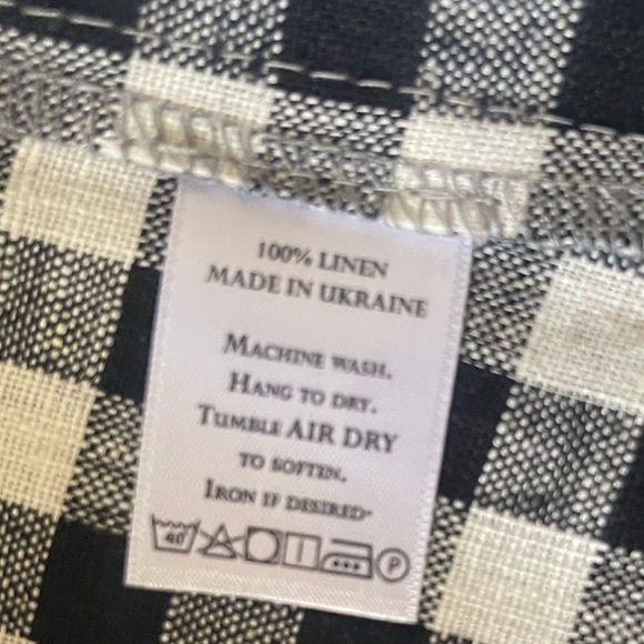 Crown Linen Designs 100% Linen black white gingham women's XS open front Jacket - Picture 5 of 5